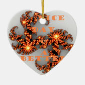 Ornement Cœur En Céramique Bonne journée et meilleure nuit (Devant)