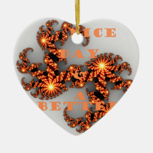 Ornement Cœur En Céramique Bonne journée et meilleure nuit