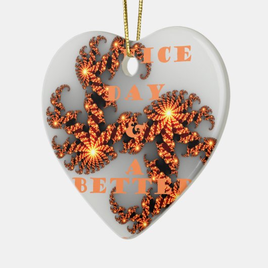 Ornement Cœur En Céramique Bonne journée et meilleure nuit (Gauche)