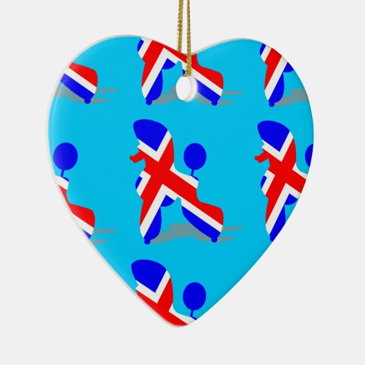 Ornement Cœur En Céramique Britt poodle (Droite)