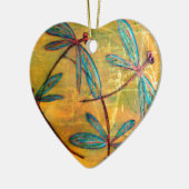 Ornement Cœur En Céramique Brouillard de libellule (Gauche)