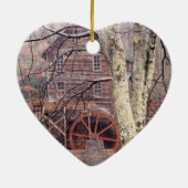 Ornement Cœur En Céramique Brouillard matinal (Dos)