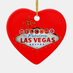 Ornement Cœur En Céramique Cadeaux de Las Vegas