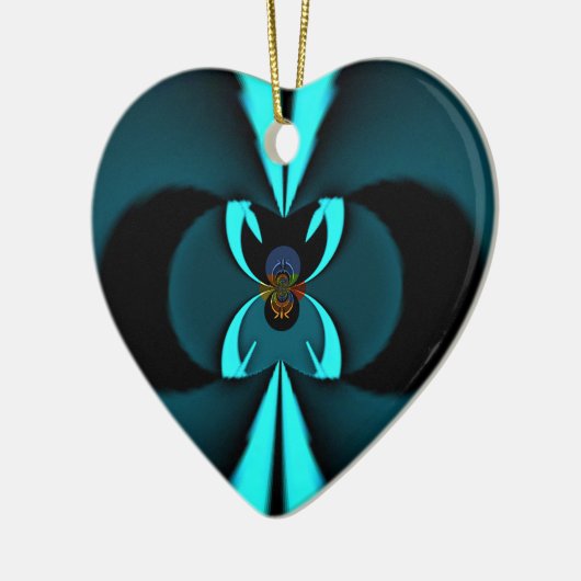 Ornement Cœur En Céramique Cadeaux Hakuna Matata Bouclier bleu (Gauche)