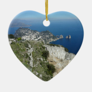 Ornement Cœur En Céramique Capri Faraglion bascule l'Italie haut View.JPG