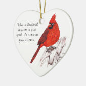 Ornement Cœur En Céramique Cardinal (Gauche)