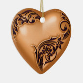 Ornement Cœur En Céramique Carrosserie Copper Orange avec noir (Droite)