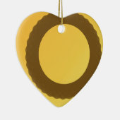 Ornement Cœur En Céramique cercle en terre brune abstrait (Droite)