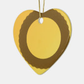 Ornement Cœur En Céramique cercle en terre brune abstrait (Gauche)