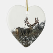 Ornement Cœur En Céramique Cerfs communs de mule de monstre 2 (Droite)