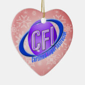 ORNEMENT CŒUR EN CÉRAMIQUE CFI ORB SWOOSH LOGO CERTIFIED FLIGHT INSTRUCTOR (Droite)