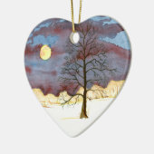 Ornement Cœur En Céramique Champ d'hiver (Gauche)