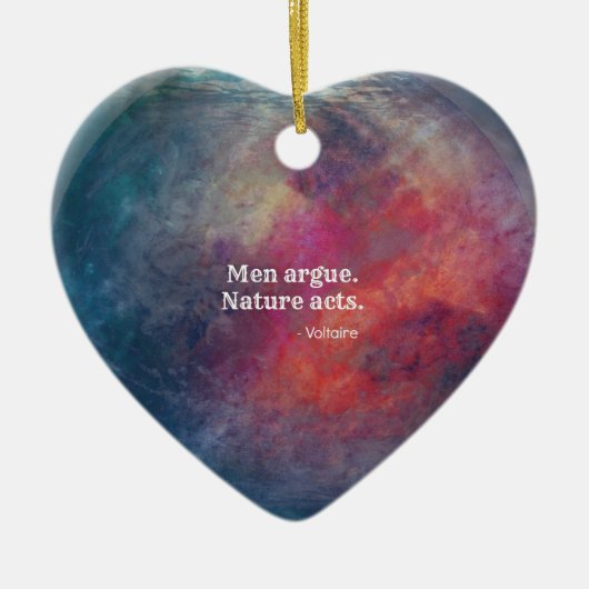 Ornement Cœur En Céramique Changement climatique : Les "hommes conception (Devant)