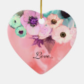 Ornement Cœur En Céramique CHAT ÉLÉGANT, GRAND DIVA CASQUETTE ET ROSE Valenti (Dos)