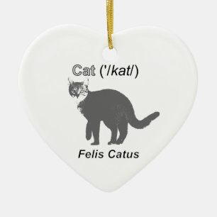 Ornement Cœur En Céramique Chat Felis Catus