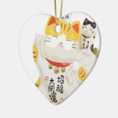 Ornement Cœur En Céramique Chat japonais Lucky (Gauche)