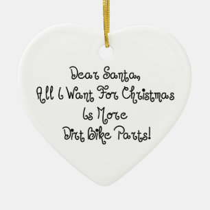 Ornement Cœur En Céramique Cher Père Noël tout que je veux pour Noël est p