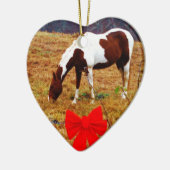 Ornement Cœur En Céramique Cheval de Noël (Gauche)