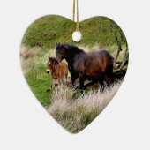 ORNEMENT CŒUR EN CÉRAMIQUE CHEVAUX (Droite)