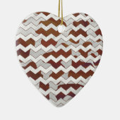 Ornement Cœur En Céramique Chevron Vache Brown et blanc (Droite)