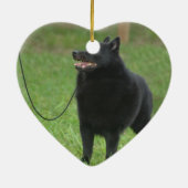 Ornement Cœur En Céramique Chien de Schipperke (Dos)