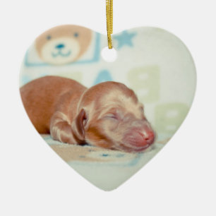 Ornement Cœur En Céramique Chiffre de marionnettes de Boscoe-Newborn-Lovebugd