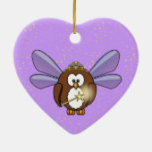 Ornement Cœur En Céramique chouette (Dos)