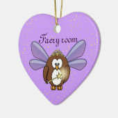 Ornement Cœur En Céramique chouette (Gauche)