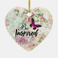 Citation inspirée et collage de papillon rose