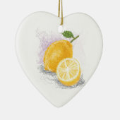 Ornement Cœur En Céramique citron (Droite)