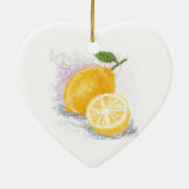 Ornement Cœur En Céramique citron (Dos)