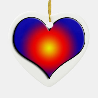 ORNEMENT CŒUR EN CÉRAMIQUE COEUR COLORÉE