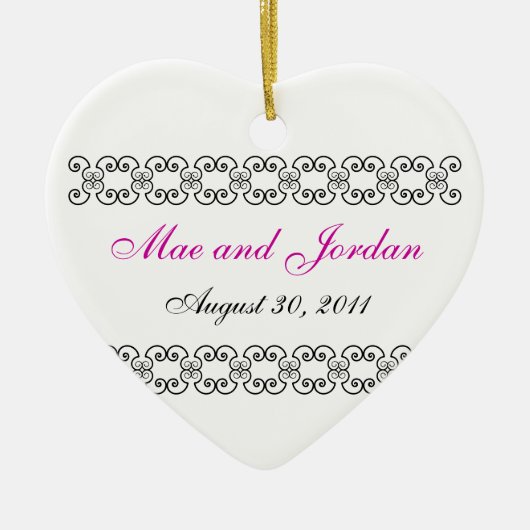 Ornement Cœur En Céramique Coeur personnalisé Keepsake.1 (Devant)