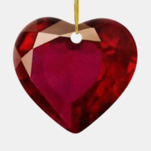 Ornement Cœur En Céramique Coeur rouge