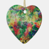 Ornement Cœur En Céramique coeurs de couleur (Droite)