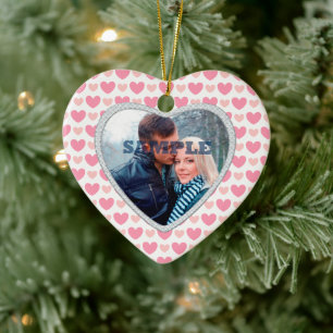 Ornement Cœur En Céramique Coeurs roses Faux Diamond Valentine Modèle photo