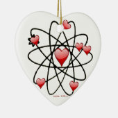 Ornement Cœur En Céramique Coeurs rouges de Saint Valentin atomique (Droite)