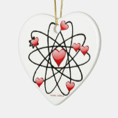 Ornement Cœur En Céramique Coeurs rouges de Saint Valentin atomique (Gauche)