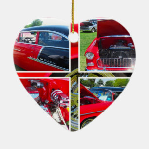 Ornement Cœur En Céramique Collage Chevrolet Sedan 1955