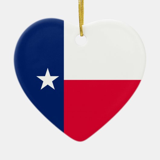 Ornement Cœur En Céramique Conception du drapeau de l'État du Texas (Devant)