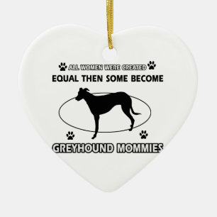 Ornement Cœur En Céramique Conceptions de chien de lévrier