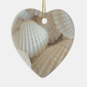 Ornement Cœur En Céramique Coquillages blancs ensoleillés, Plage d'été Exotiq (Droite)