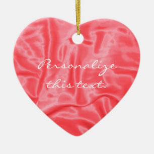 Ornement Cœur En Céramique Coral Satin-Noël