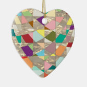 Ornement Cœur En Céramique Couleurs Abstraites or (Droite)