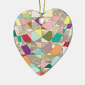 Ornement Cœur En Céramique Couleurs Abstraites or (Gauche)