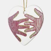 Ornement Cœur En Céramique Coups de main (Gauche)