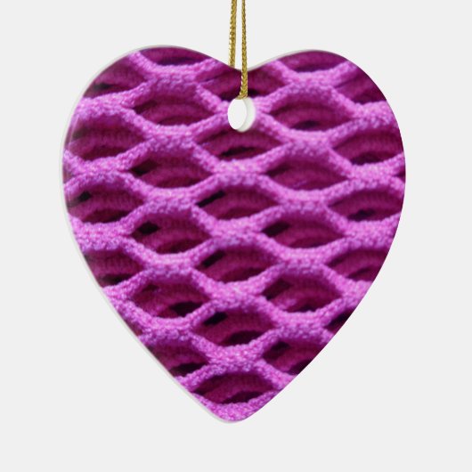 Ornement Cœur En Céramique Crochet rose (Droite)