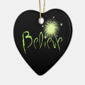 Ornement Cœur En Céramique Croyez (Gauche)