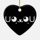 Ornement Cœur En Céramique Cute Kawaii Chien Chien Chien Chien Chien Japonais (Dos)