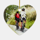 ORNEMENT CŒUR EN CÉRAMIQUE CYCLISME (Dos)